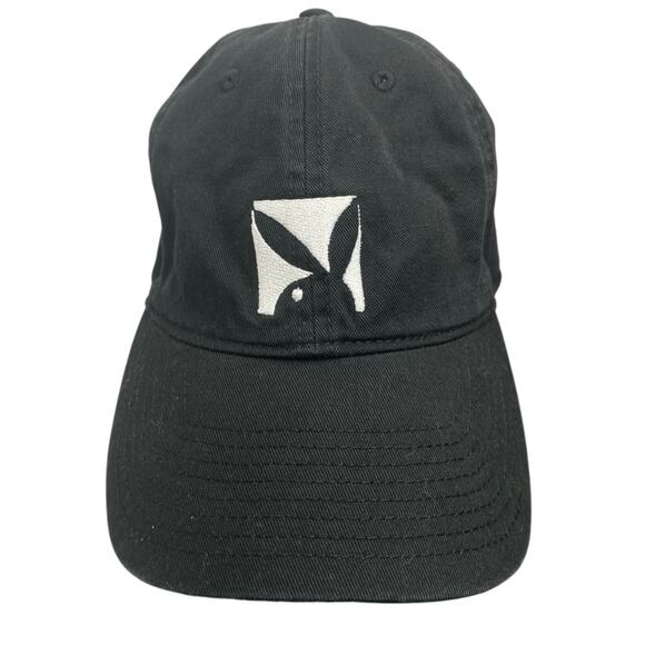 Big Bunny Women's Black Embroidered Adjustable Strapback Baseball Cap Hat OS - Picture 3 of 5